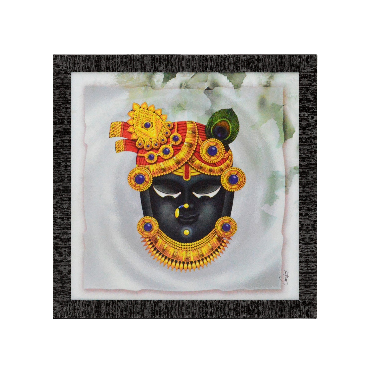 Shree Krishna Design Satin Matt Texture UV Art Painting Kafalo