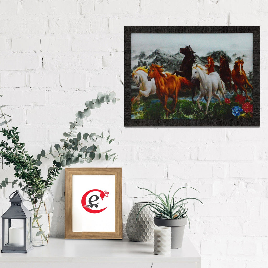 Running Lucky Horses Design Satin Matt Texture UV Art Painting Kafalo