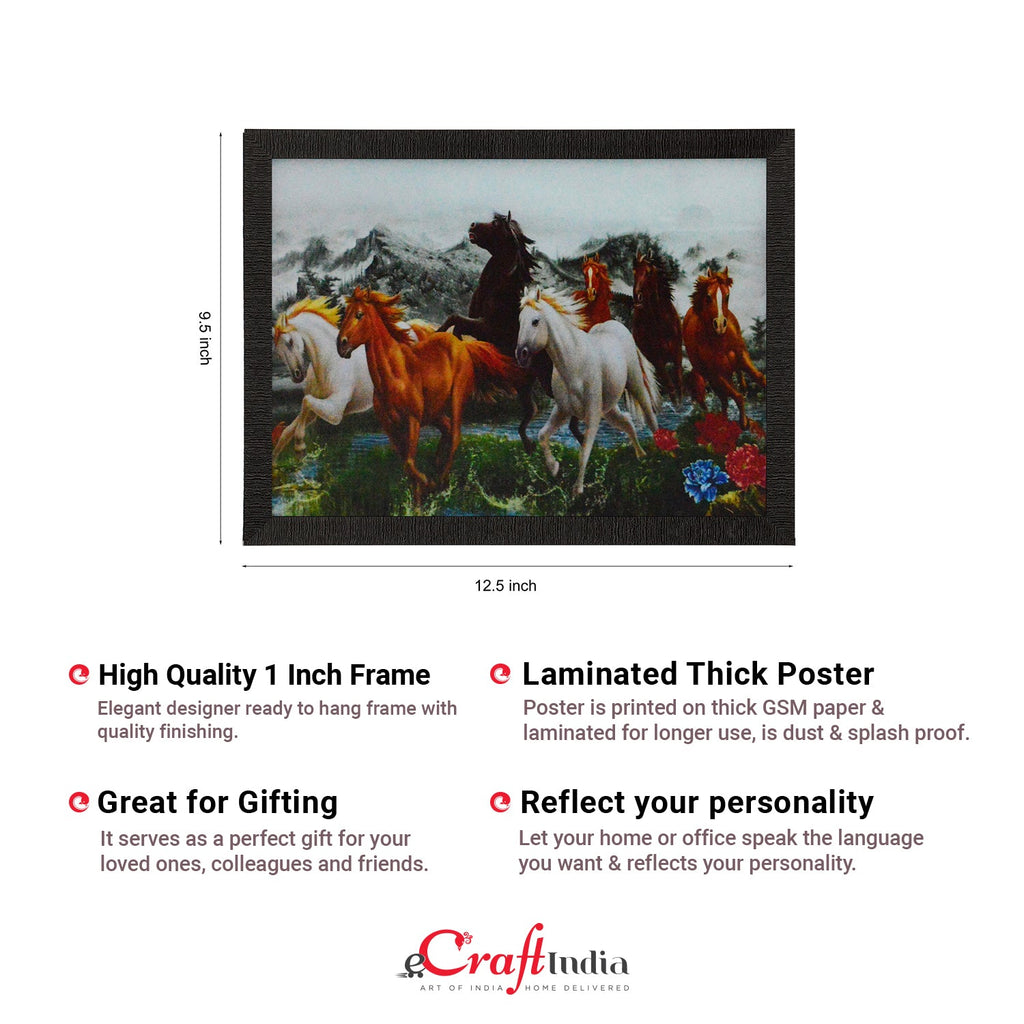 Running Lucky Horses Design Satin Matt Texture UV Art Painting Kafalo