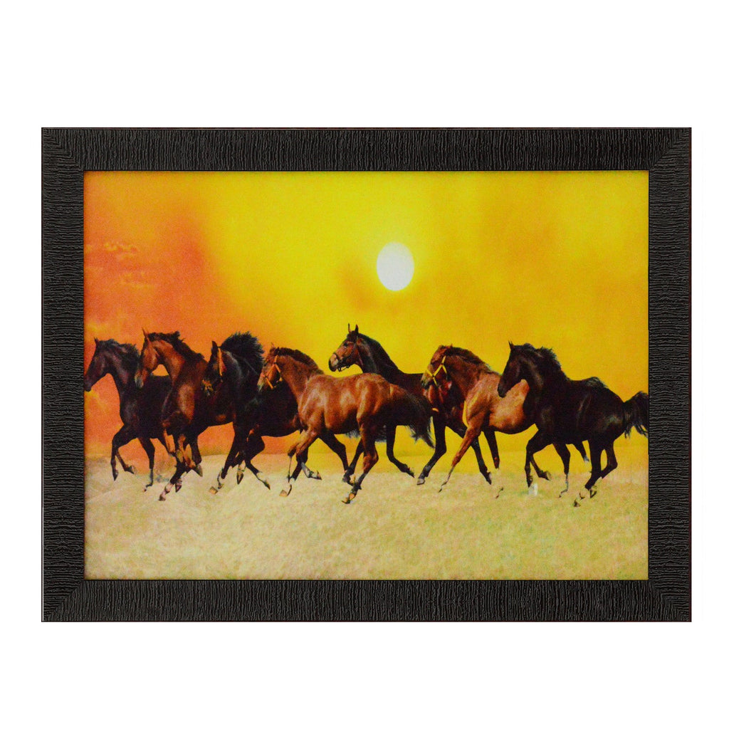 Running Lucky Horses Design Satin Matt Texture UV Art Painting Kafalo