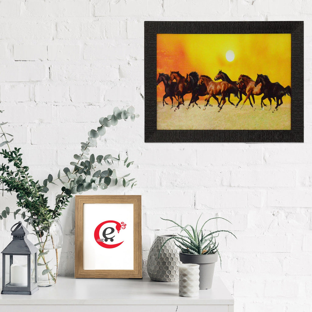 Running Lucky Horses Design Satin Matt Texture UV Art Painting Kafalo