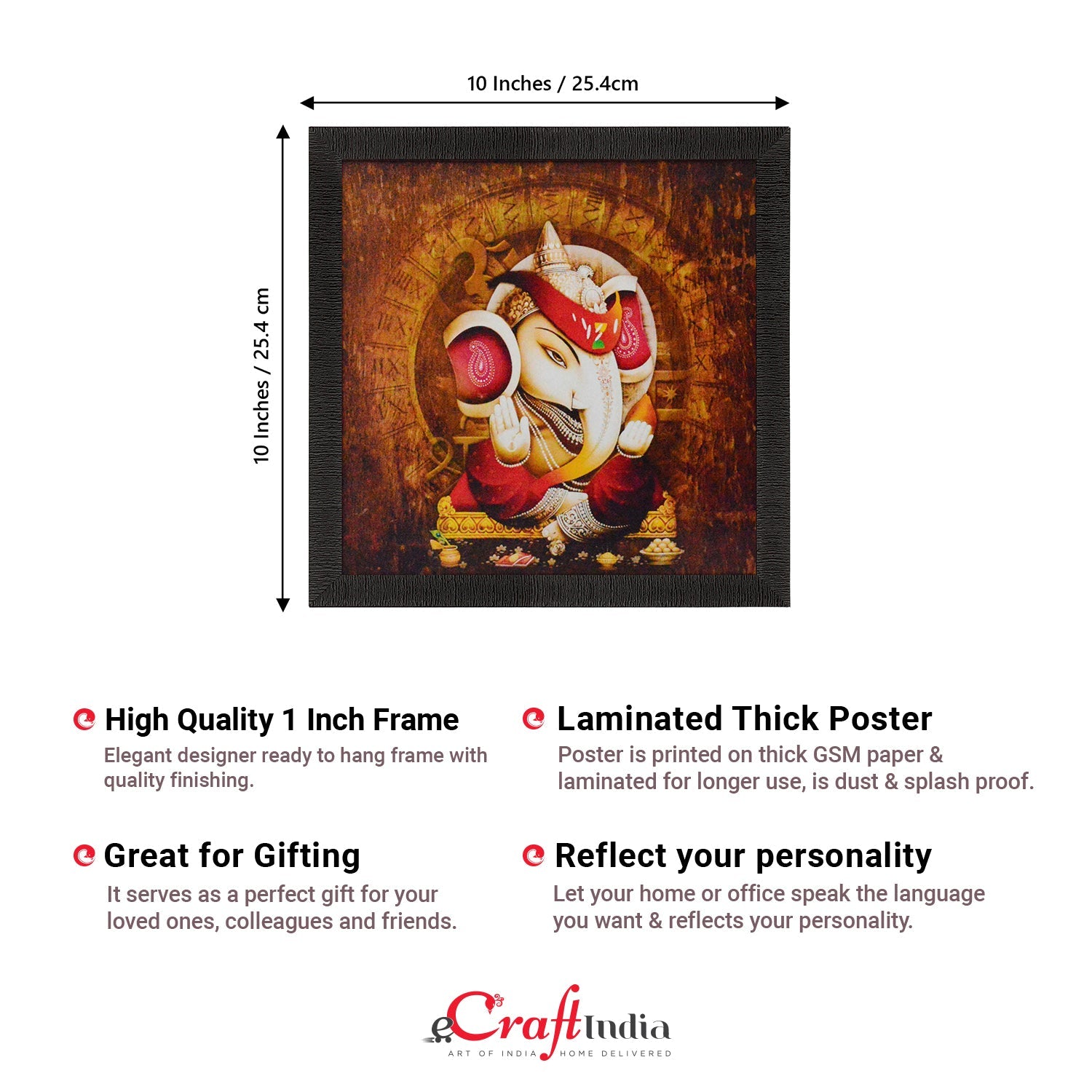 Lord Ganesha Design Satin Matt Texture UV Art Painting Kafalo