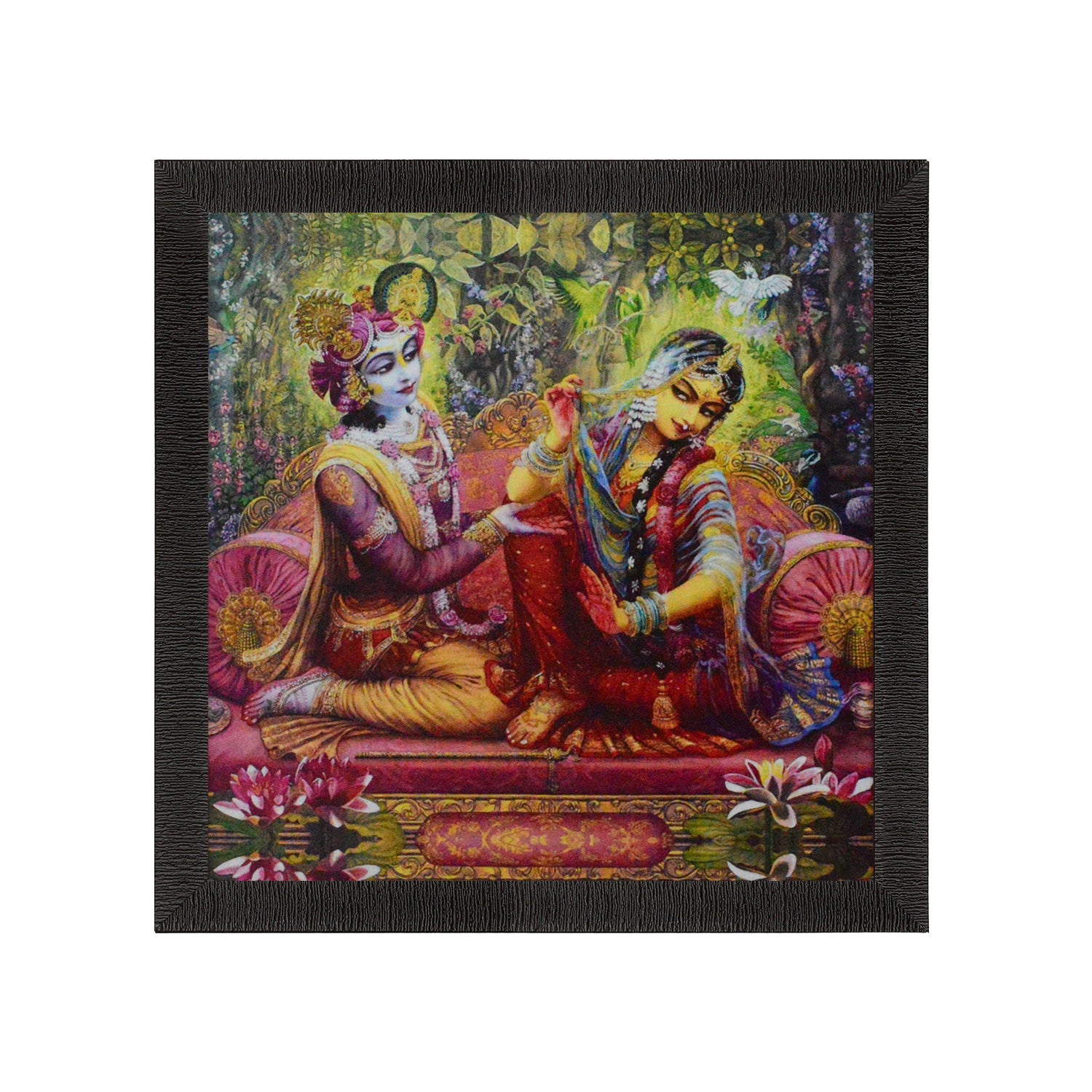 Radha Krishna Painting Digital Printed Religious Wall Art Kafalo