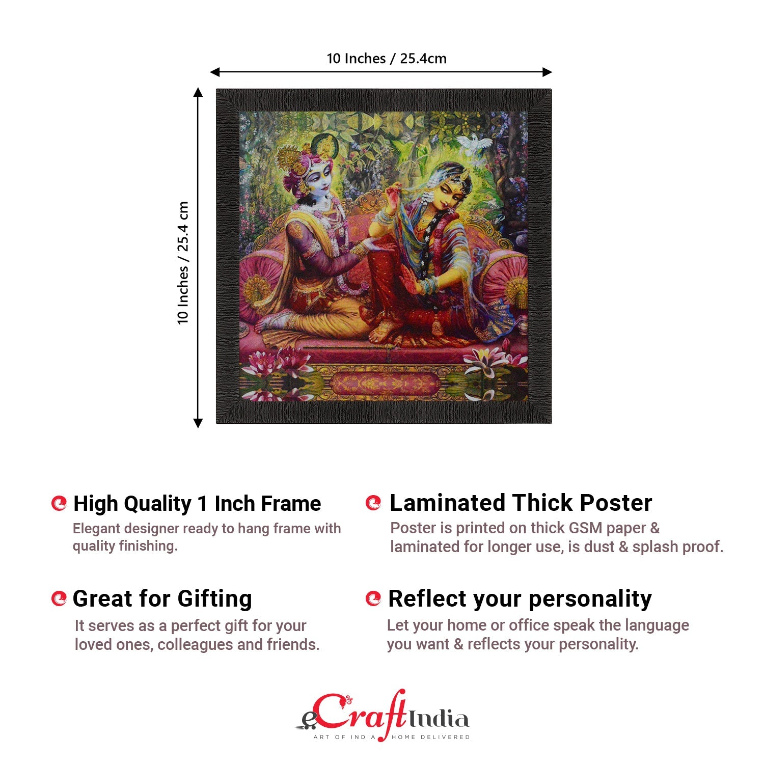 Radha Krishna Painting Digital Printed Religious Wall Art Kafalo
