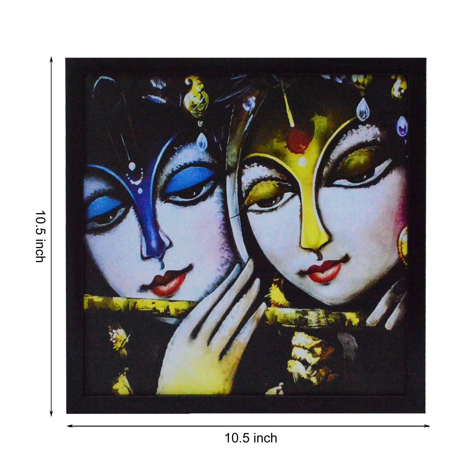 Radha Krishna playing Flute Satin Matt Texture UV Art Painting Kafalo