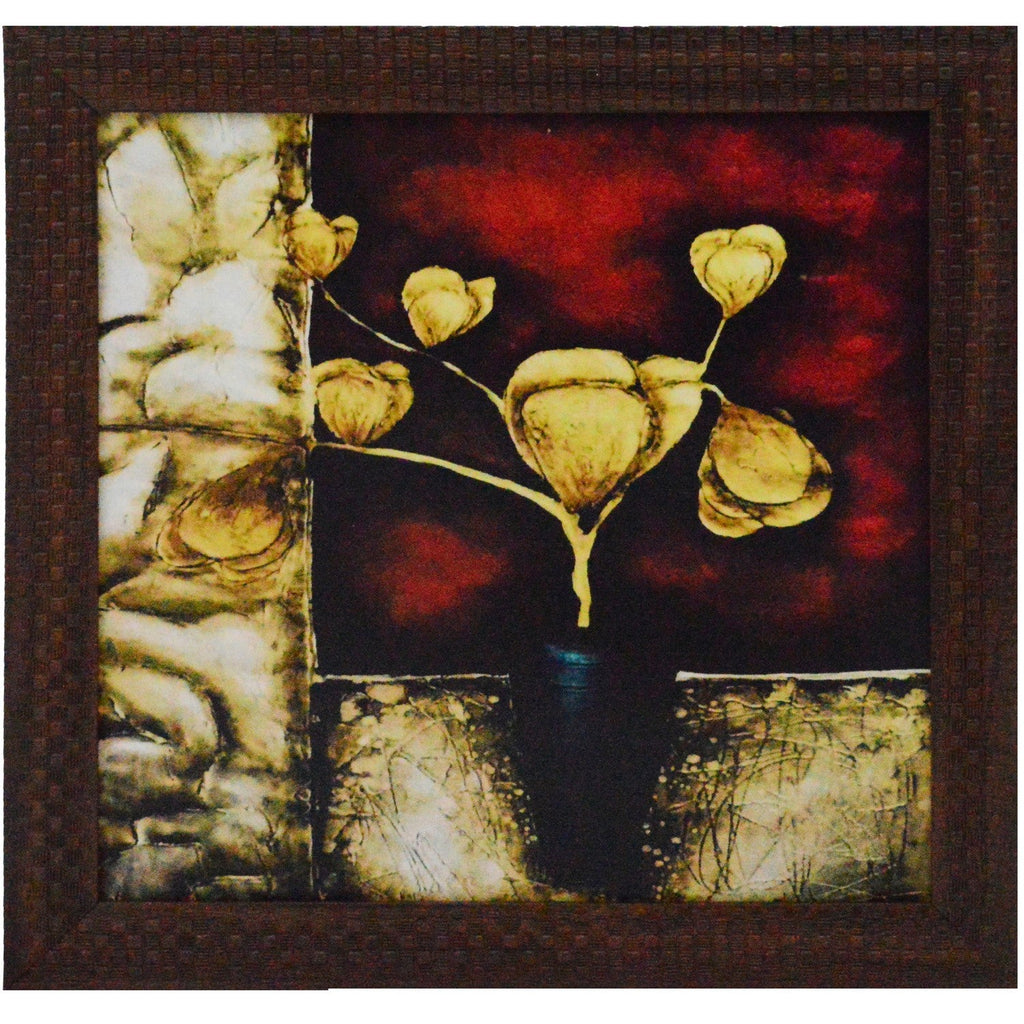 Flower Pot Design Satin Matt Texture UV Art Painting Kafalo
