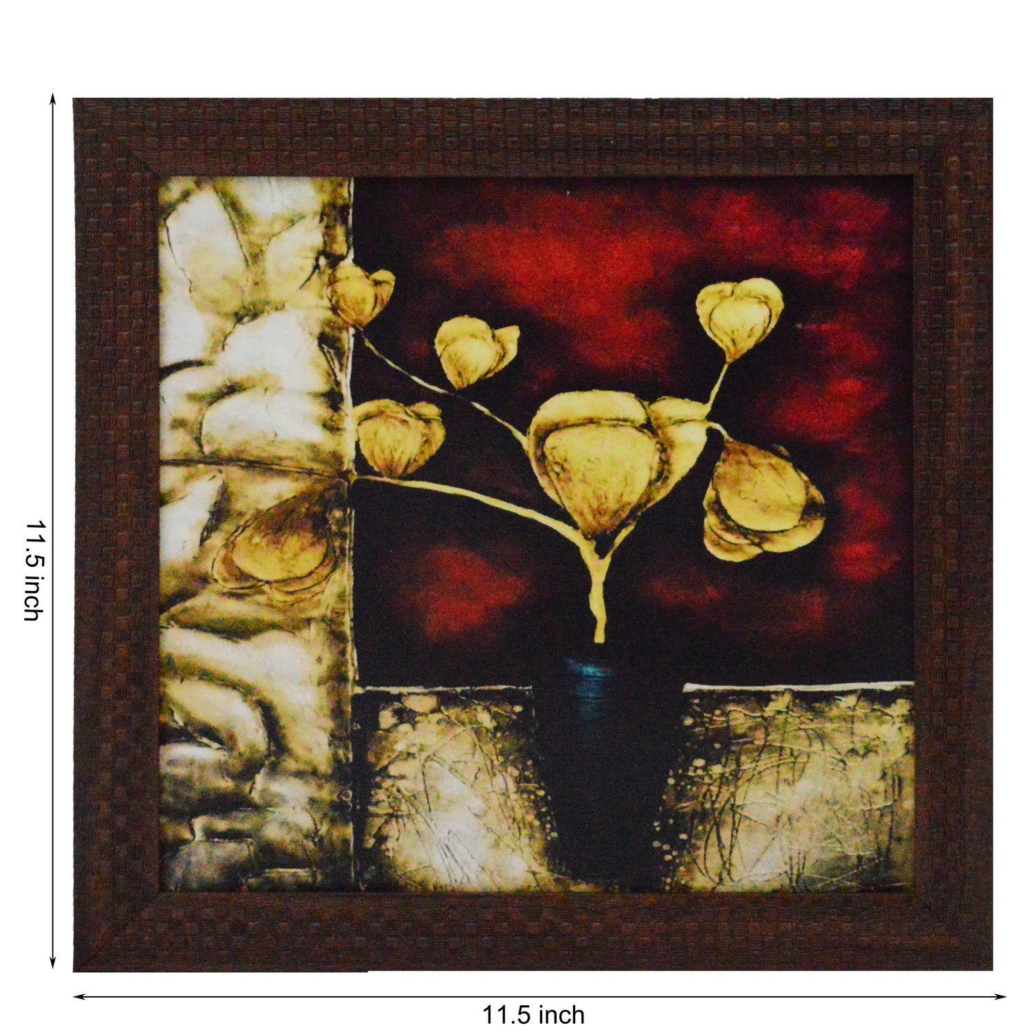 Flower Pot Design Satin Matt Texture UV Art Painting Kafalo