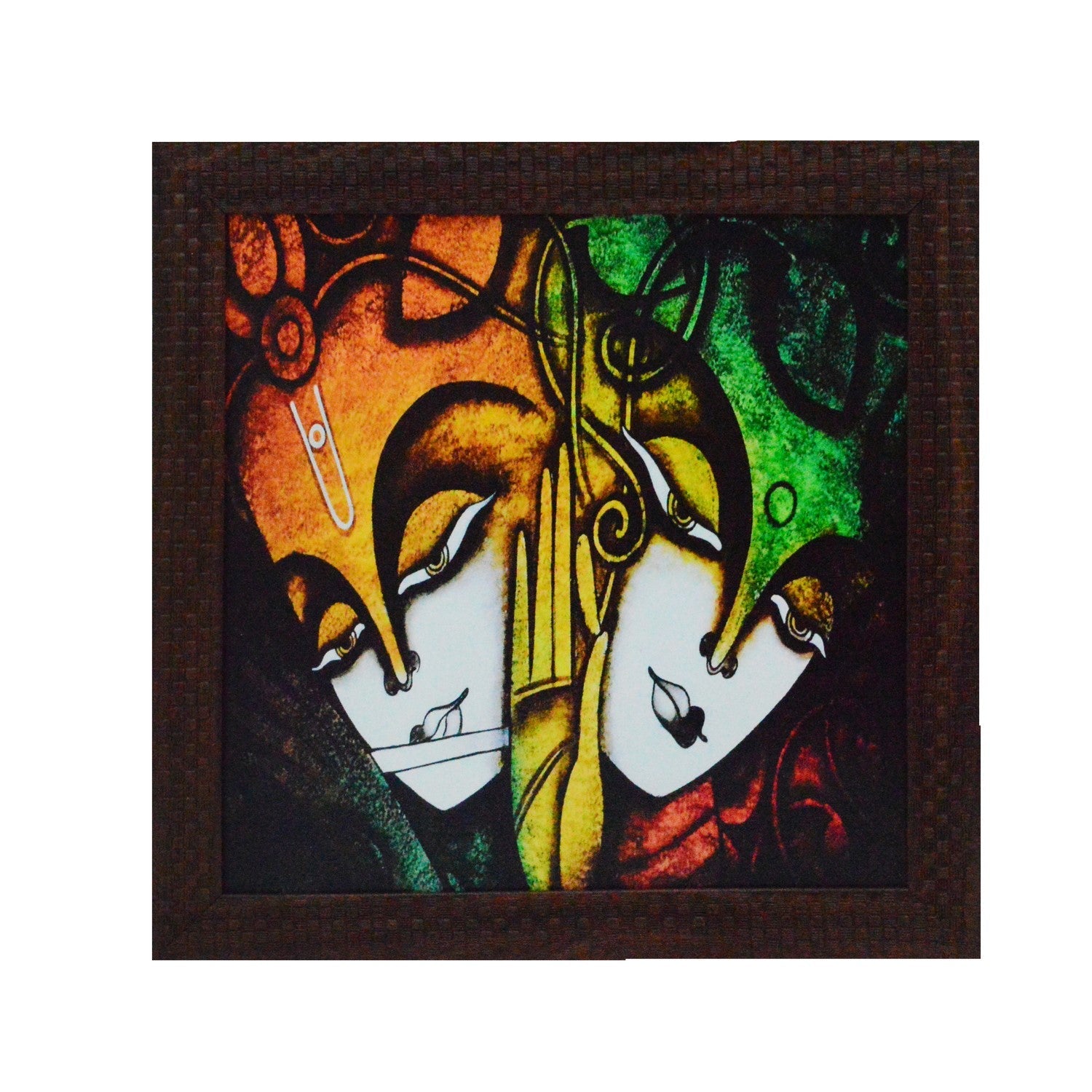 Radha Krishna Design Satin Matt Texture UV Art Painting Kafalo