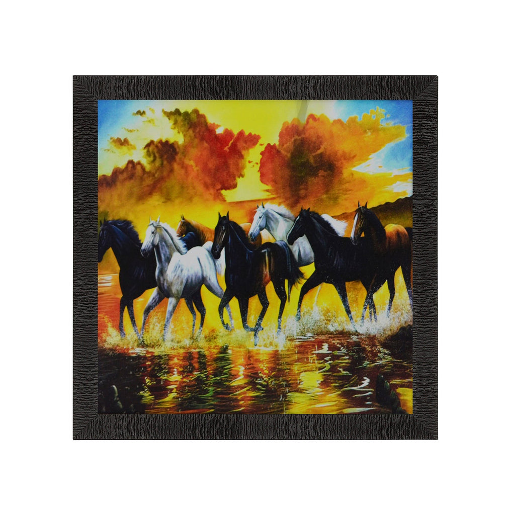 Running Lucky Horses Design Satin Matt Texture UV Art Painting Kafalo