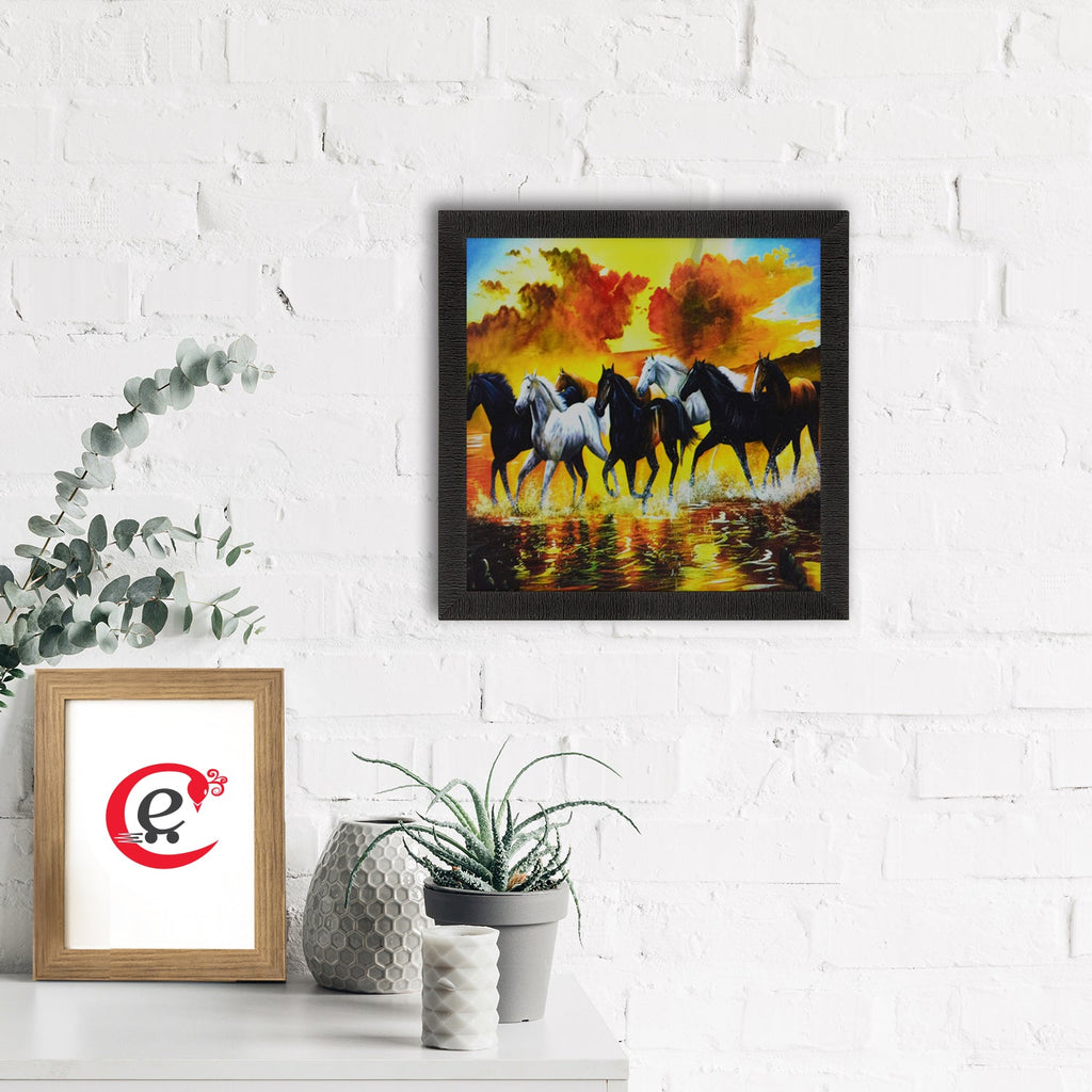 Running Lucky Horses Design Satin Matt Texture UV Art Painting Kafalo