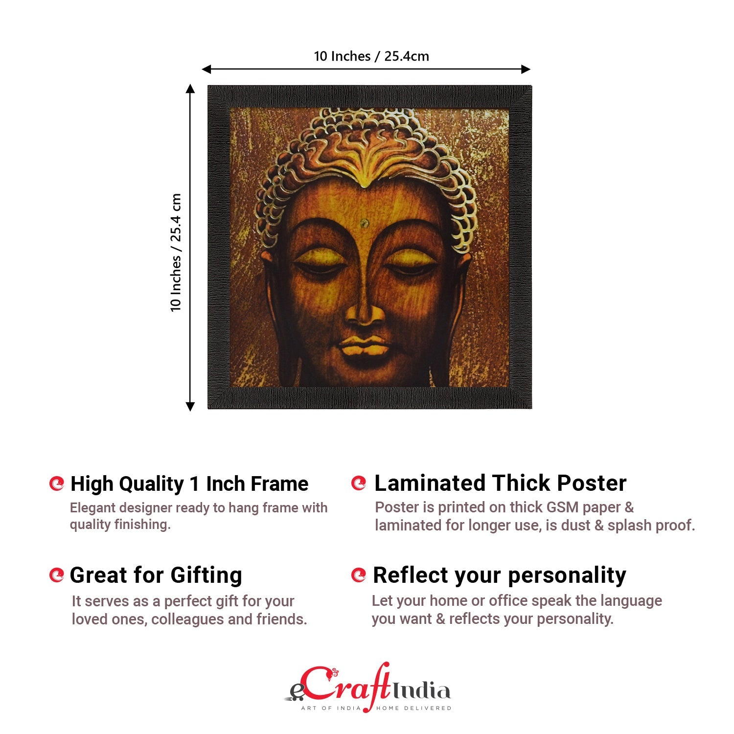 Spiritual Buddha Head Satin Matt Texture UV Art Painting Kafalo