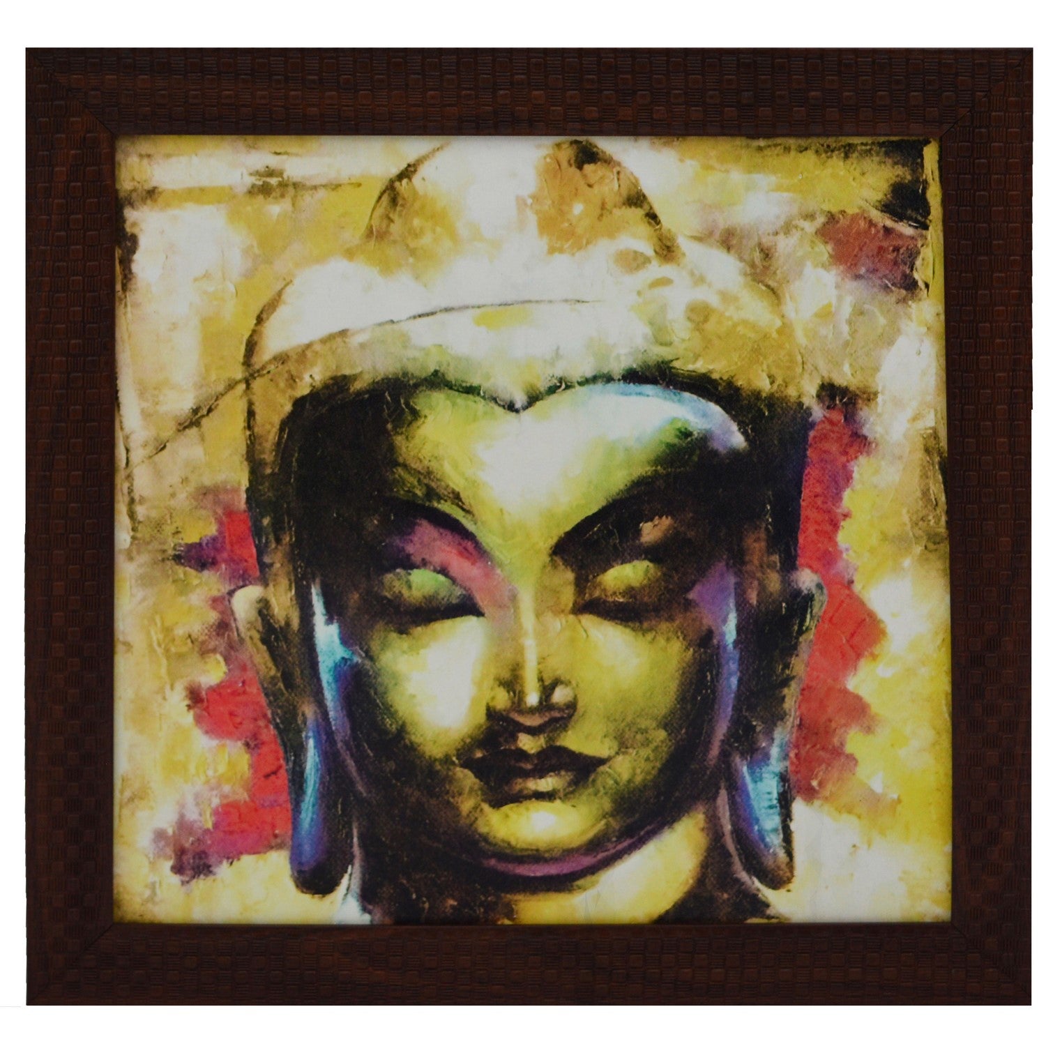 Spiritual Buddha Head Satin Matt Texture UV Art Painting Kafalo