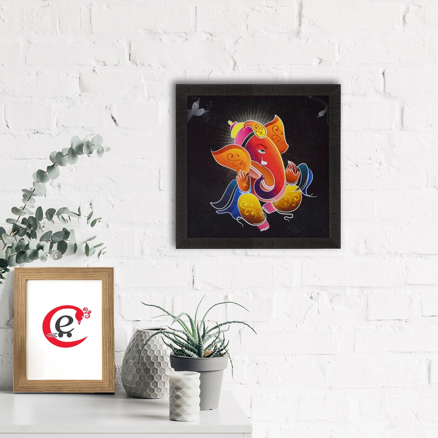 Lord Ganesha Satin Matt Texture UV Art Painting Kafalo