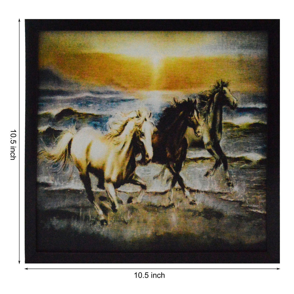 Running Lucky Horses Design Satin Matt Texture UV Art Painting Kafalo