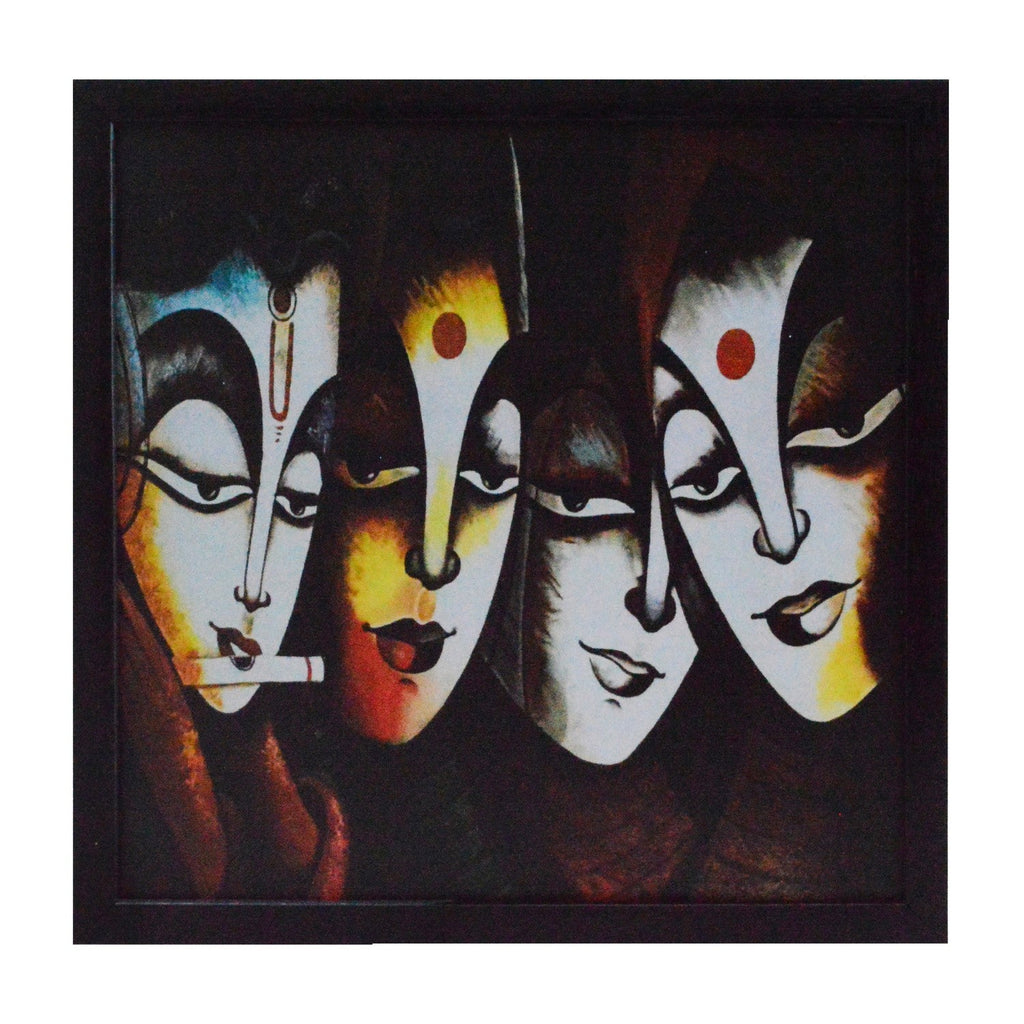 Abstract 4 Lady Design Satin Matt Texture UV Art Painting Kafalo