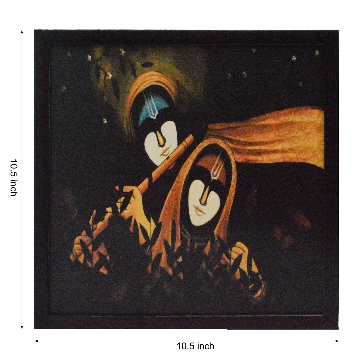 Radha Krishna playing Flute Satin Matt Texture UV Art Painting Kafalo