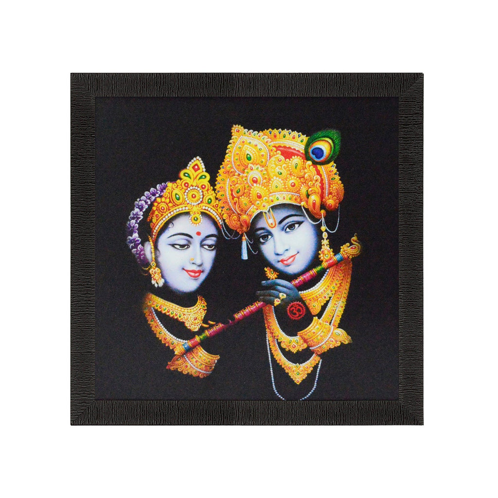 Radha Krishna playing Flute Satin Matt Texture UV Art Painting Kafalo