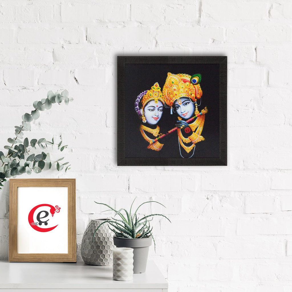 Radha Krishna playing Flute Satin Matt Texture UV Art Painting Kafalo