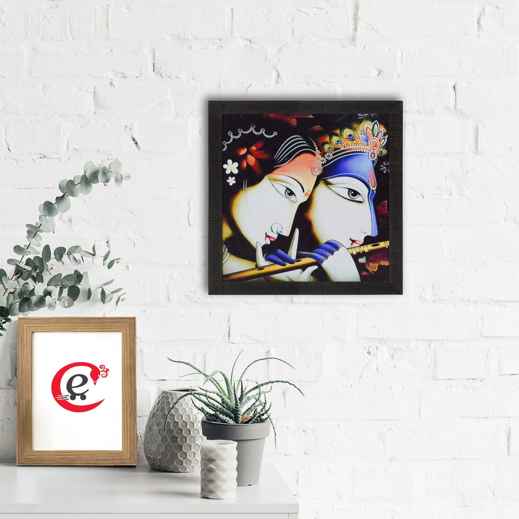 Radha Krishna playing Flute Satin Matt Texture UV Art Painting Kafalo