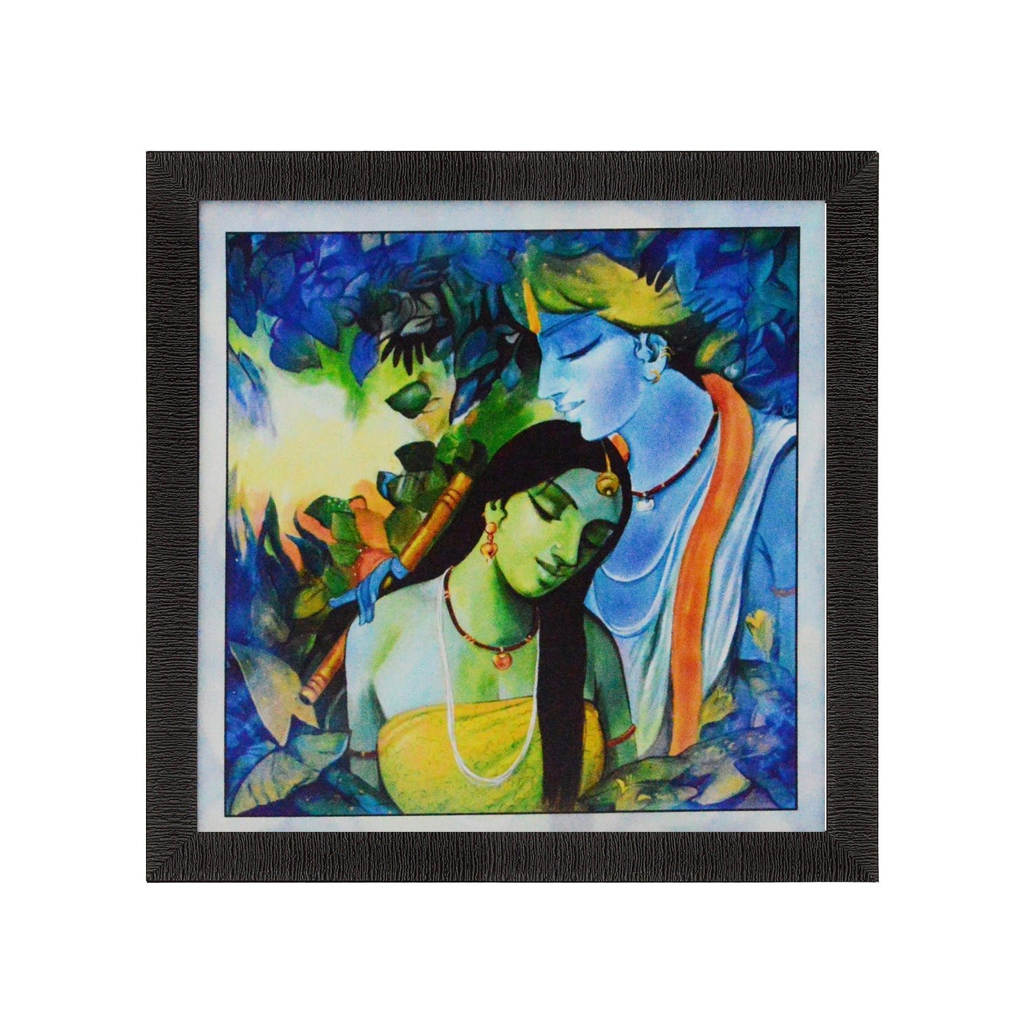 Radha Krishna Love Scene Painting Digital Printed Religious Wall Art Kafalo