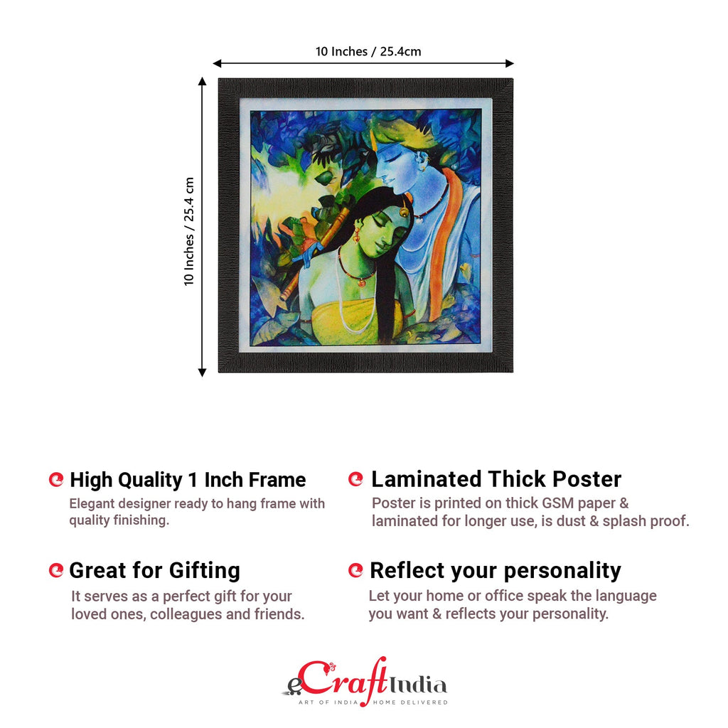 Radha Krishna Love Scene Painting Digital Printed Religious Wall Art Kafalo