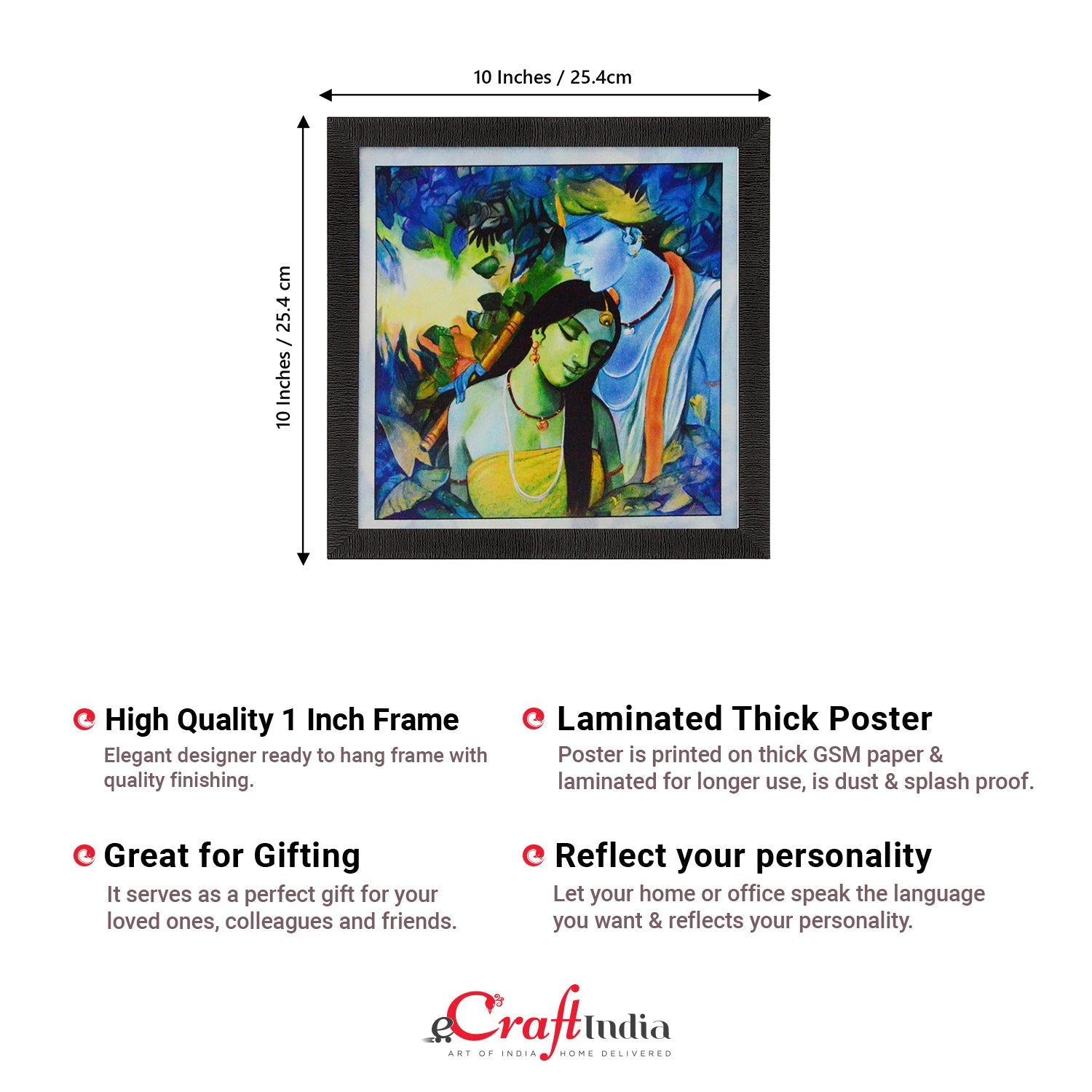 Radha Krishna Love Scene Painting Digital Printed Religious Wall Art Kafalo
