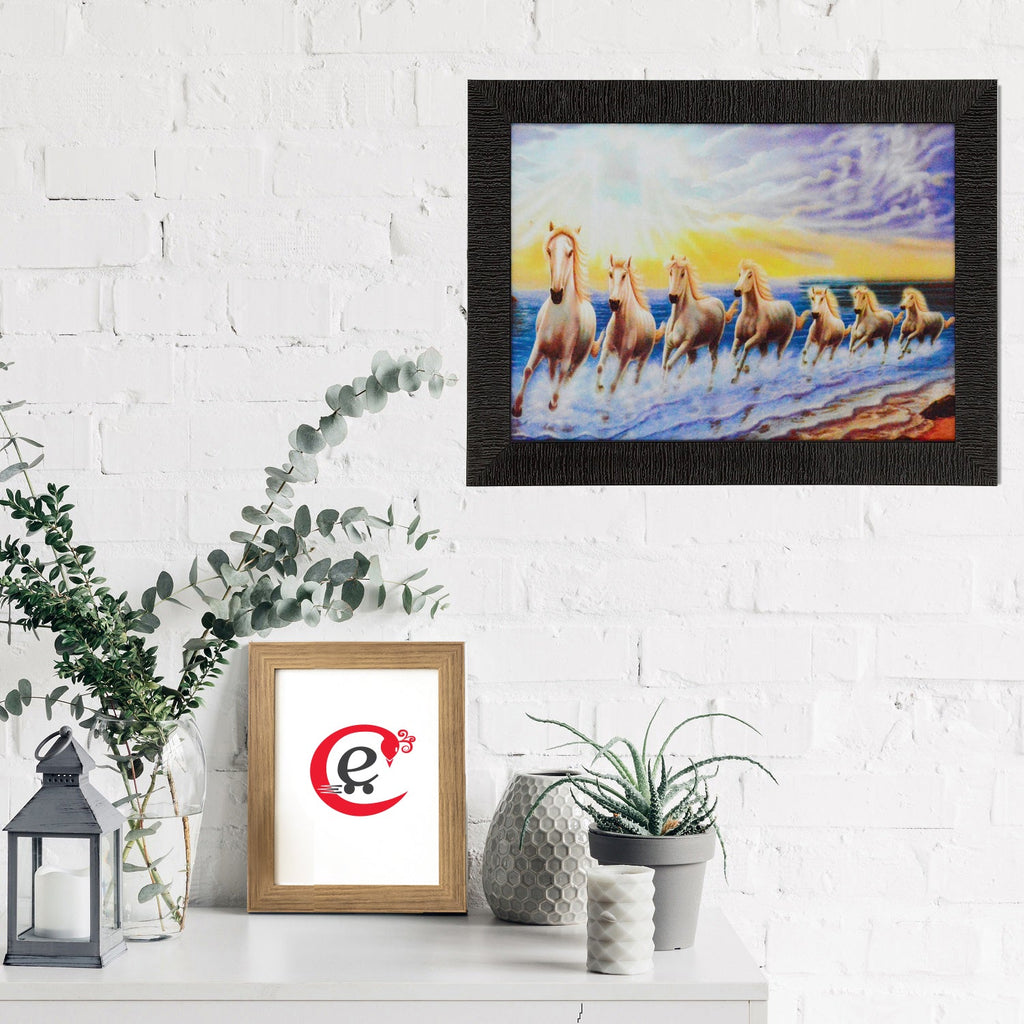Running Lucky Horses Design Satin Matt Texture UV Art Painting Kafalo