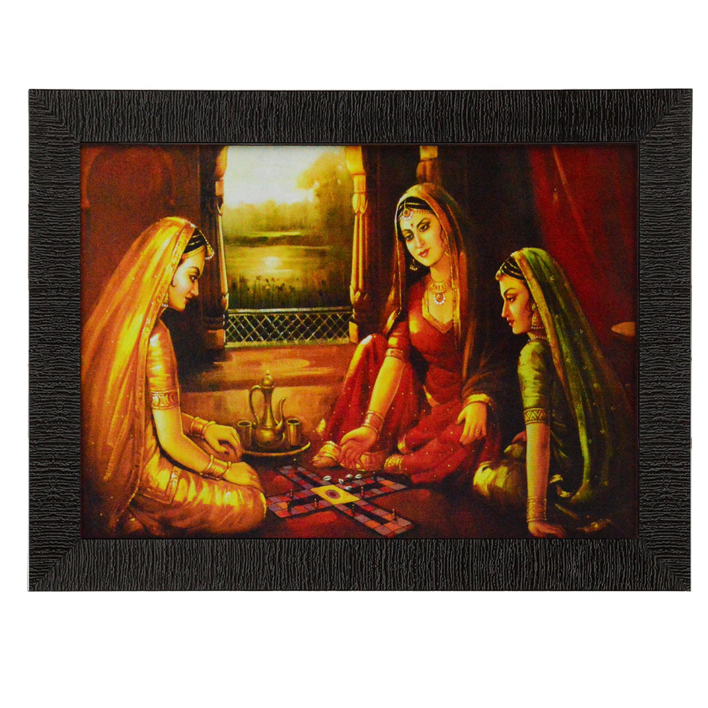 Women Playing Game Satin Matt Texture UV Art Painting Kafalo