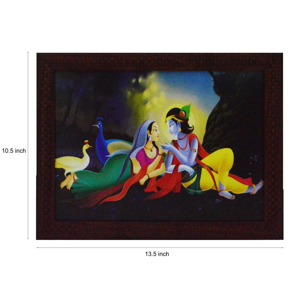 Radha Krishna Love Scene Satin Matt Texture UV Art Painting Kafalo