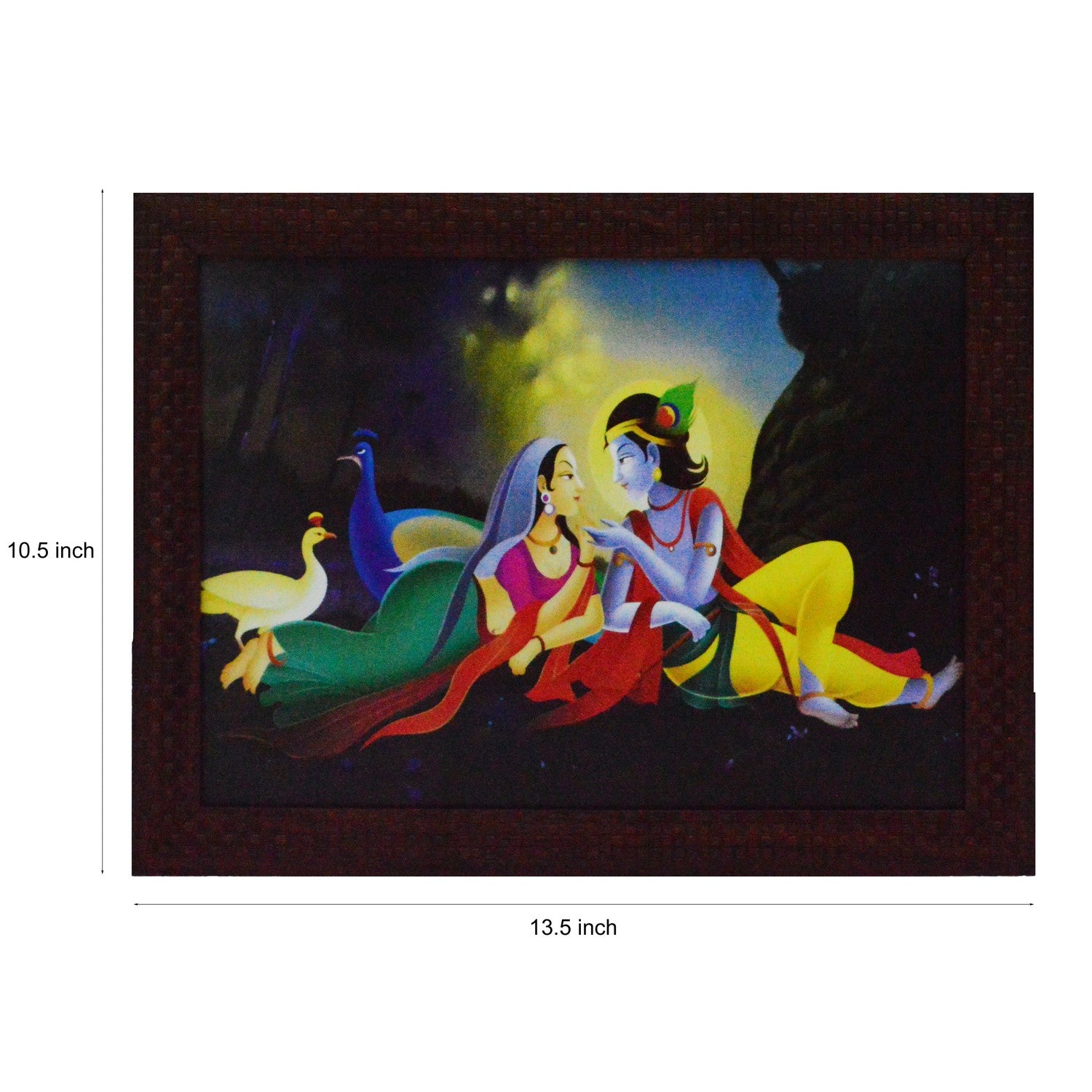 Radha Krishna Love Scene Satin Matt Texture UV Art Painting Kafalo