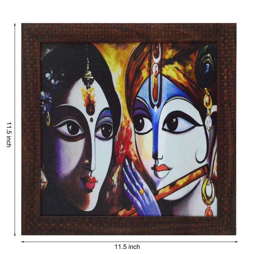 Radha Krishna playing Flute Satin Matt Texture UV Art Painting Kafalo