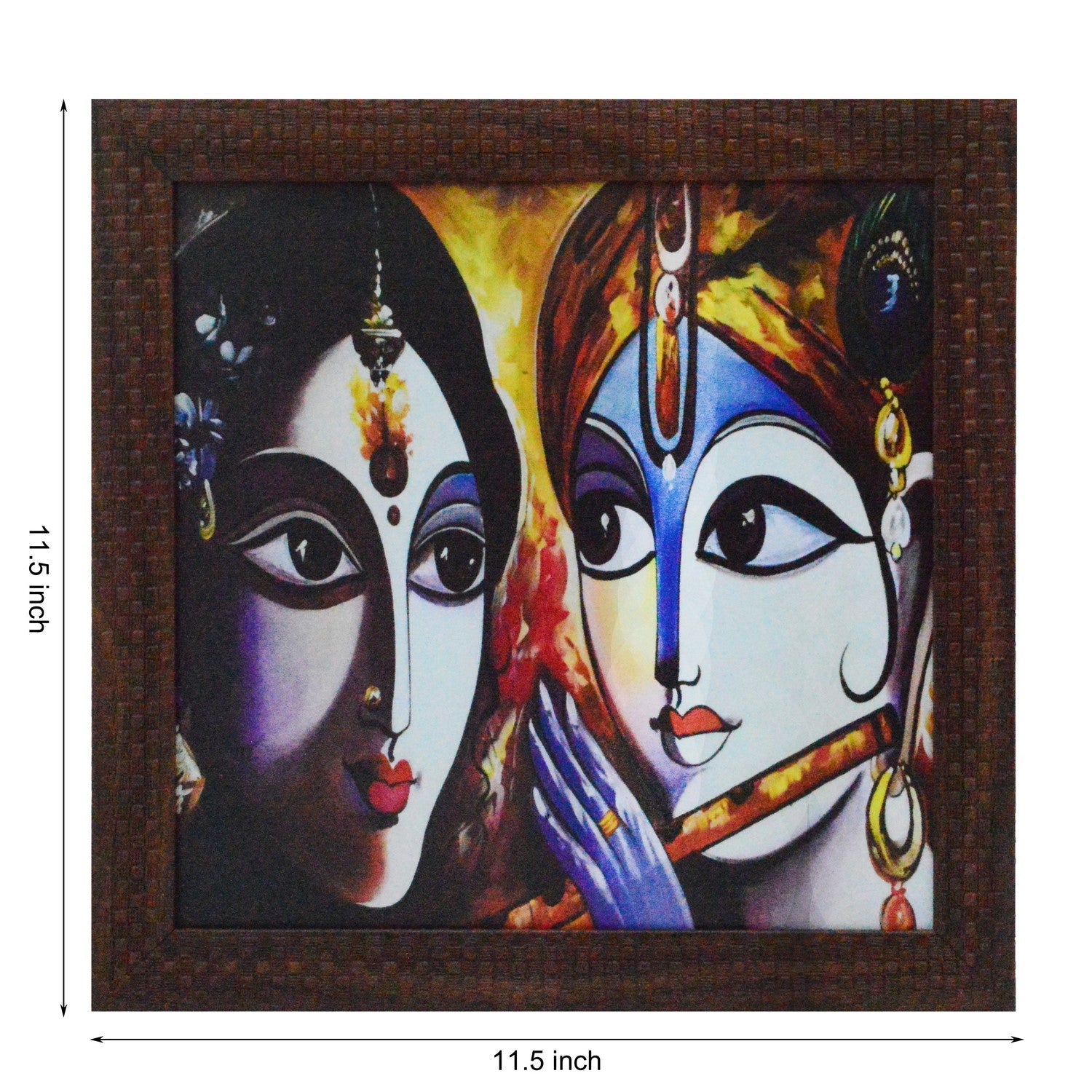 Radha Krishna playing Flute Satin Matt Texture UV Art Painting Kafalo