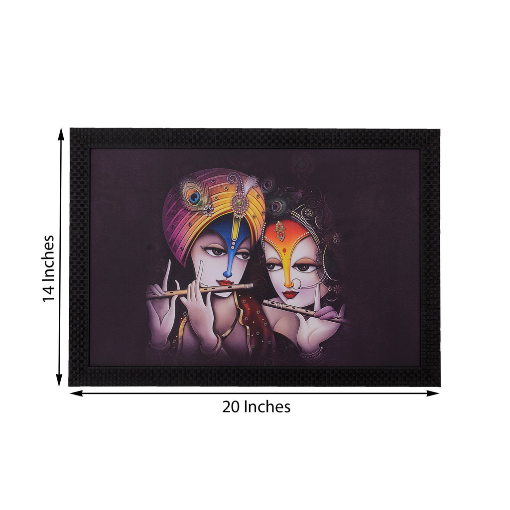 Radha Krishna Satin Matt Texture UV Art Painting Kafalo