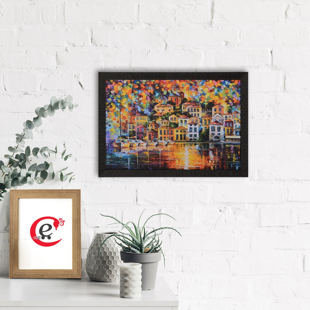 Colorful City View Satin Matt Texture UV Art Painting Kafalo