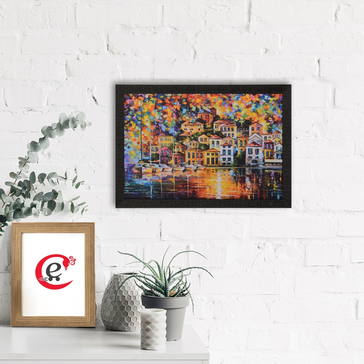 Colorful City View Satin Matt Texture UV Art Painting Kafalo