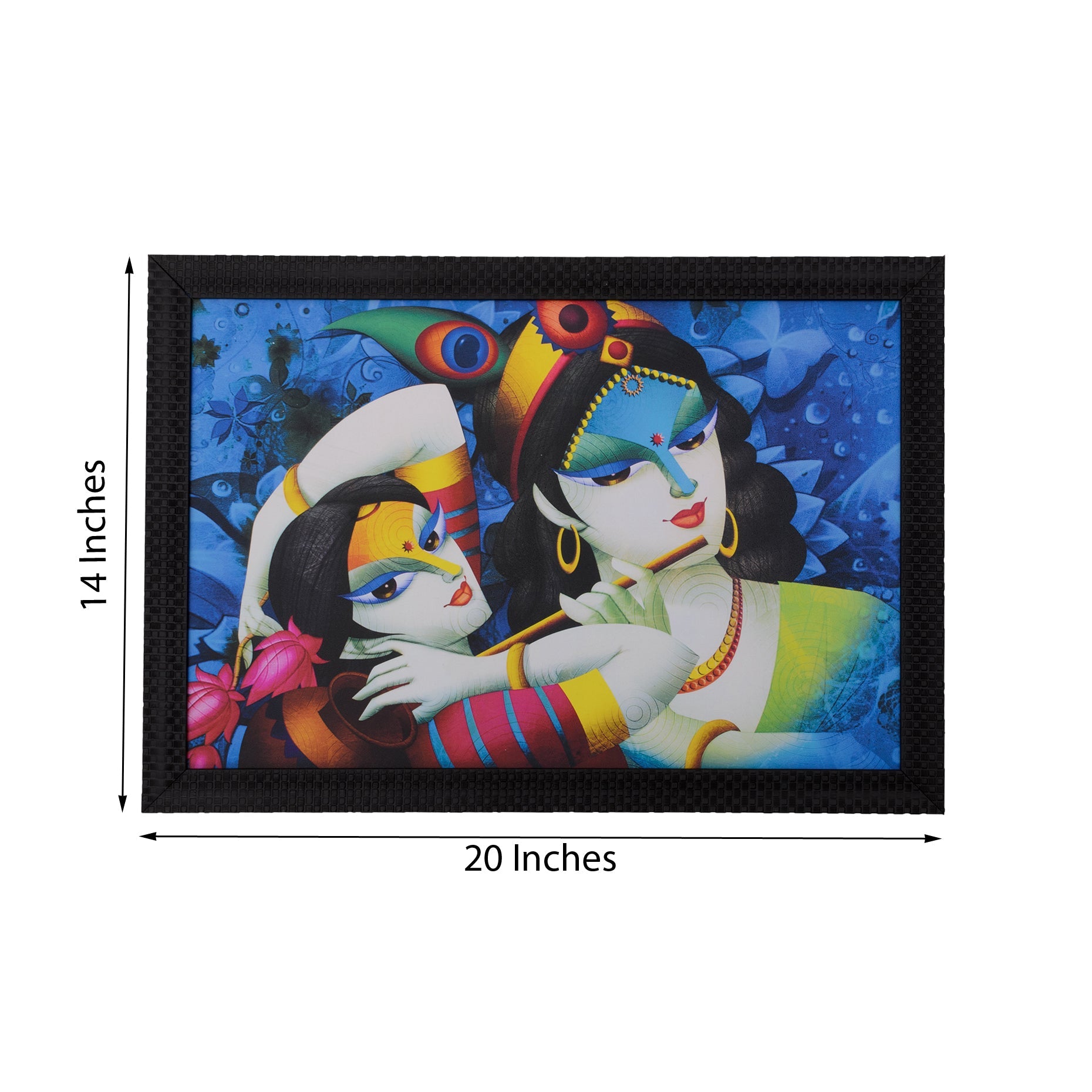 Radha Krishna Satin Matt Texture UV Art Painting Kafalo