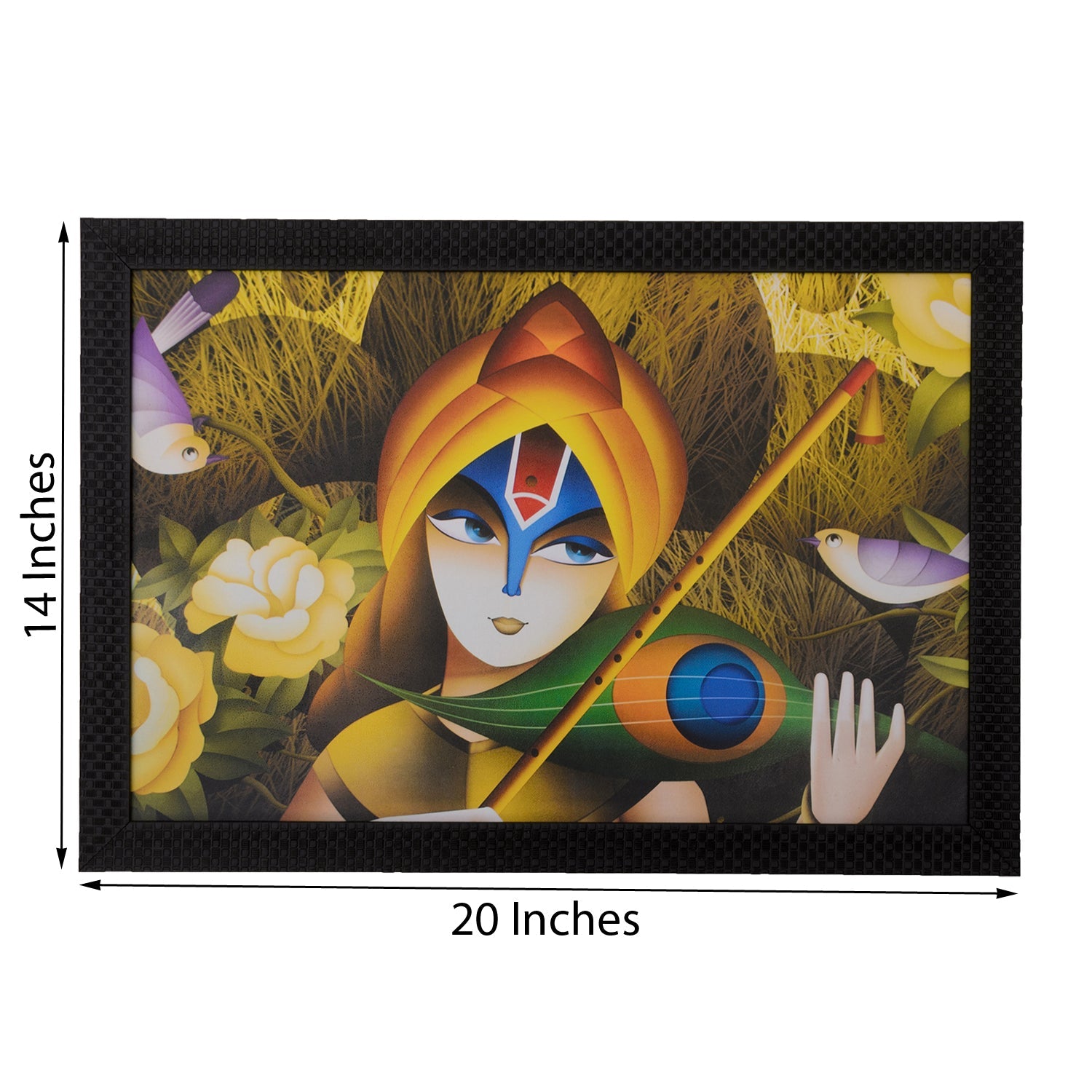 Lovable Krishna Satin Matt Texture UV Art Painting Kafalo