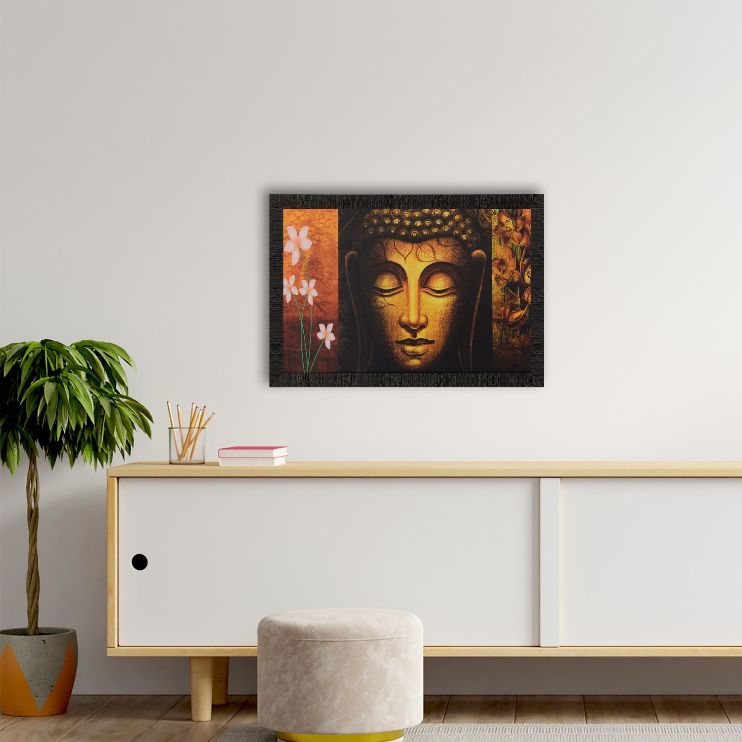 Spiritual Buddha Head Satin Matt Texture UV Art Painting Kafalo
