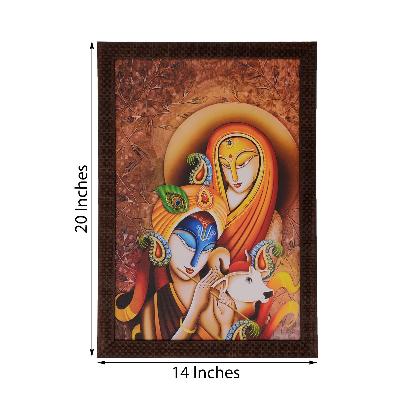 Radha Krishna with Calf Satin Matt Texture UV Art Painting Kafalo