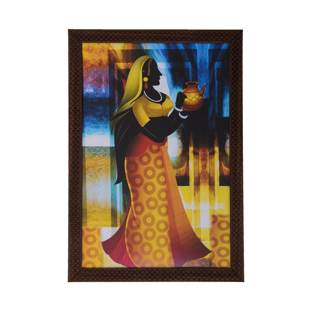 Village Lady Satin Matt Texture UV Art Painting Kafalo