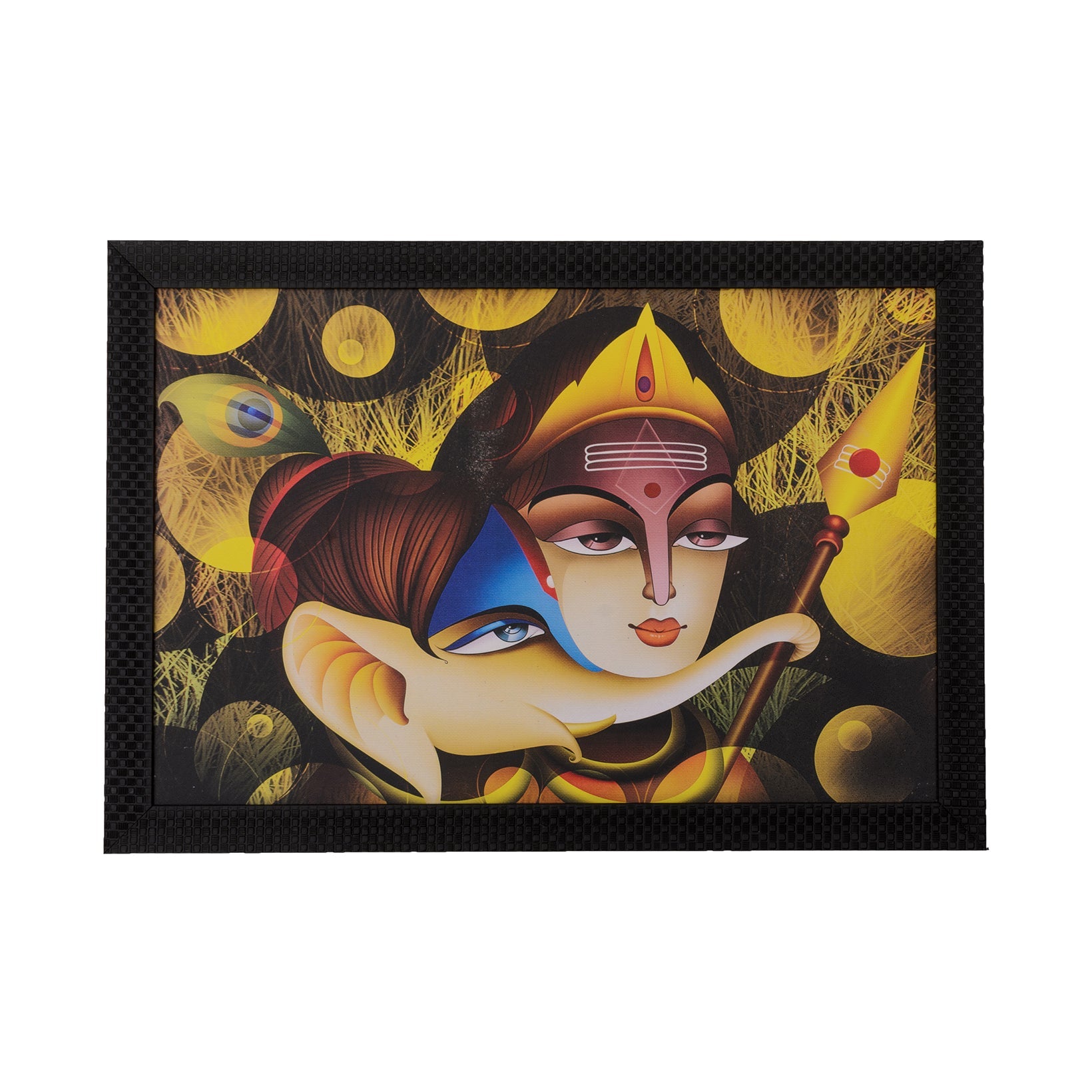 Radha Krishna & Ganesha Satin Matt Texture UV Art Painting Kafalo