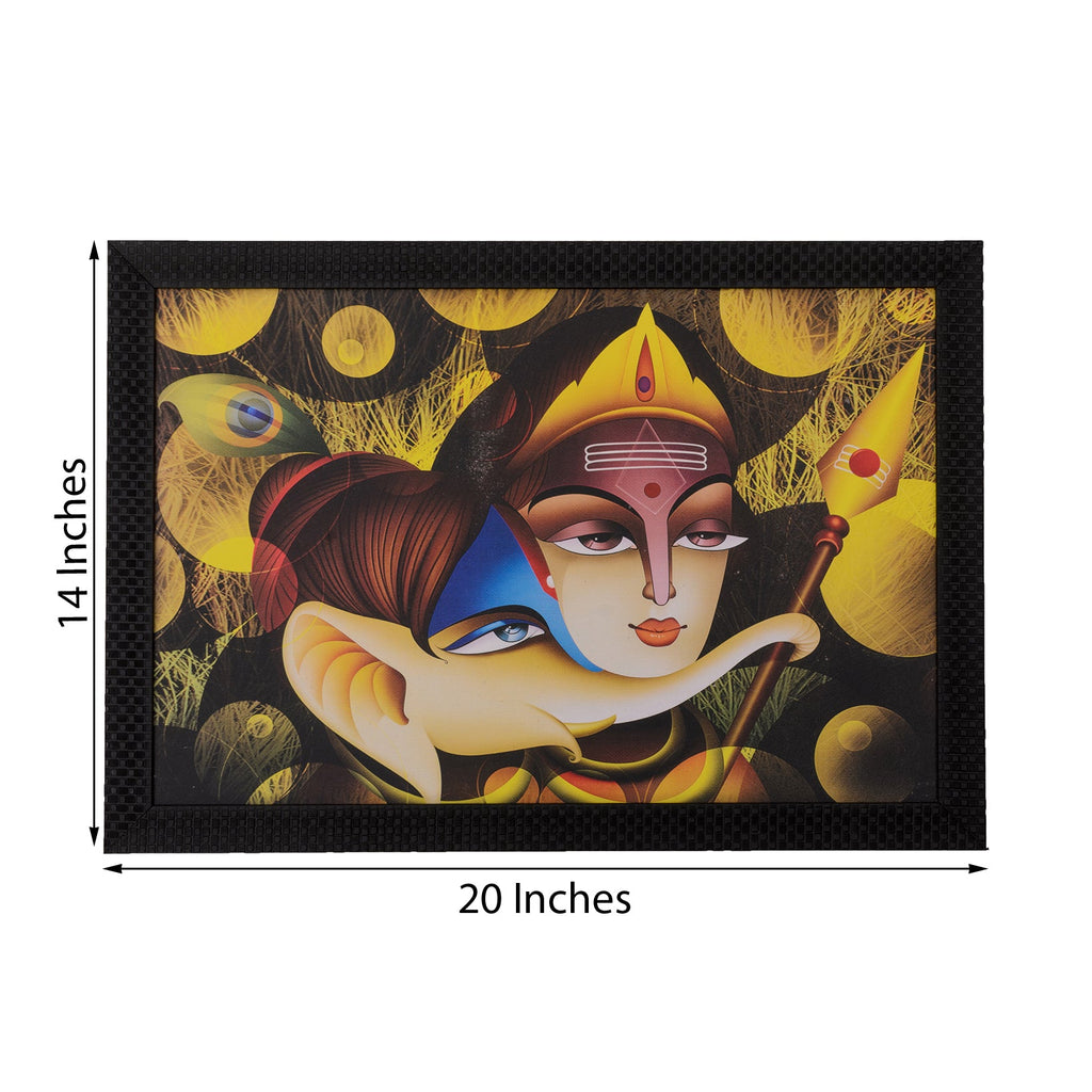 Radha Krishna & Ganesha Satin Matt Texture UV Art Painting Kafalo