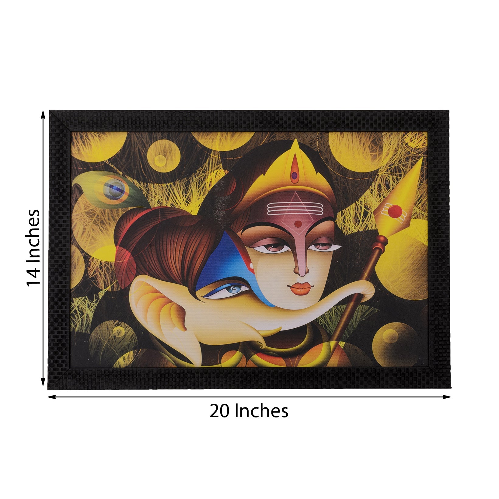 Radha Krishna & Ganesha Satin Matt Texture UV Art Painting Kafalo