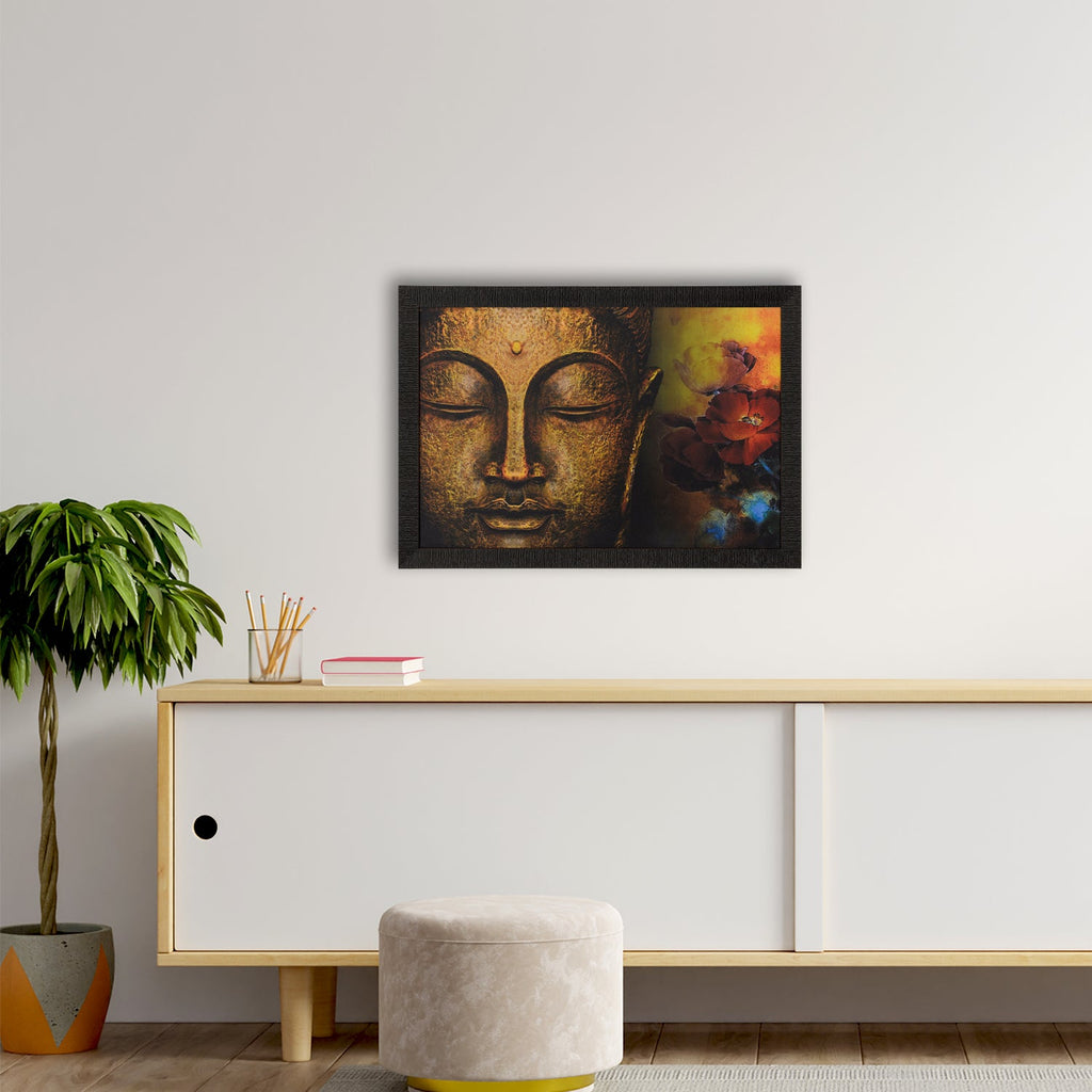 Spiritual Buddha Head Satin Matt Texture UV Art Painting Kafalo
