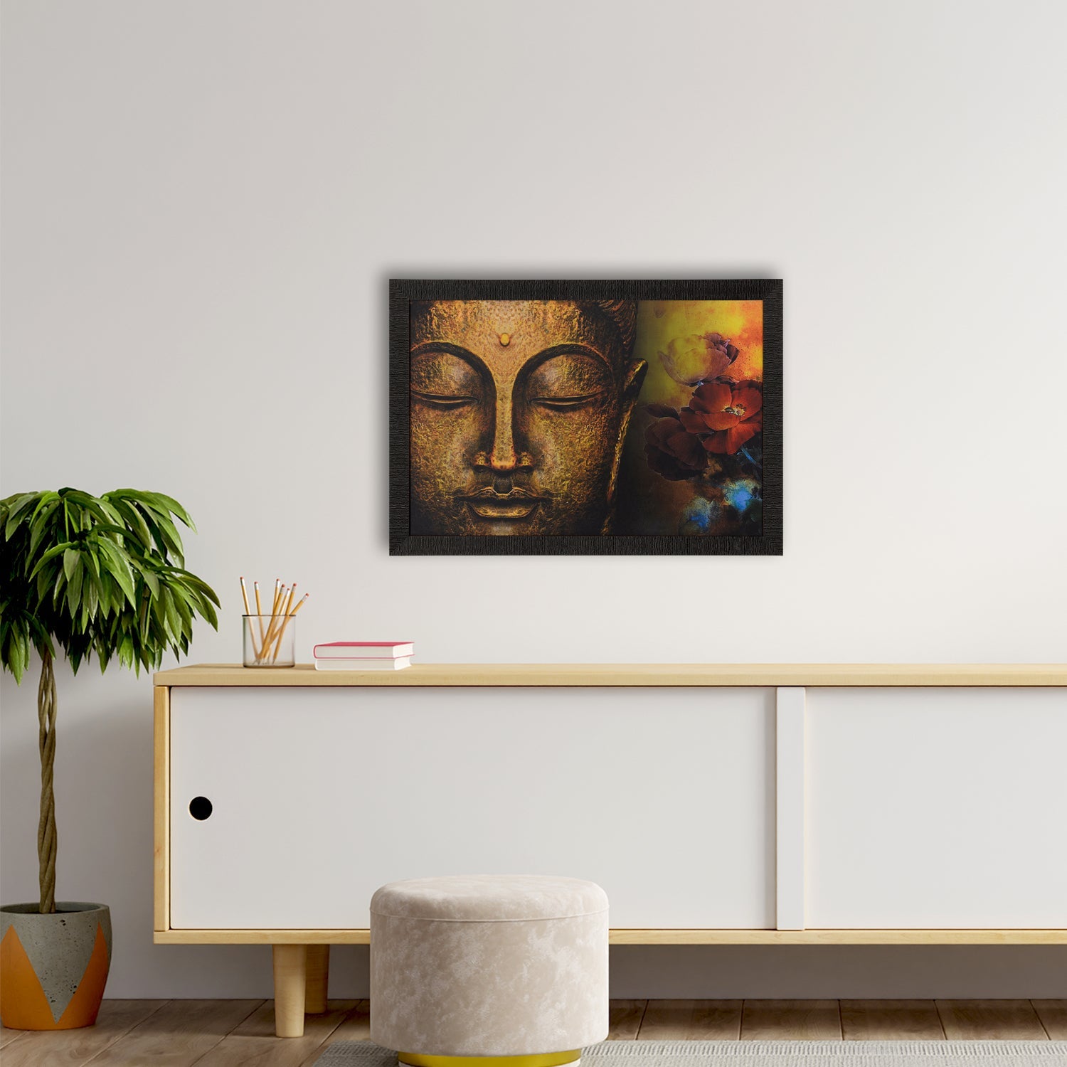 Spiritual Buddha Head Satin Matt Texture UV Art Painting Kafalo