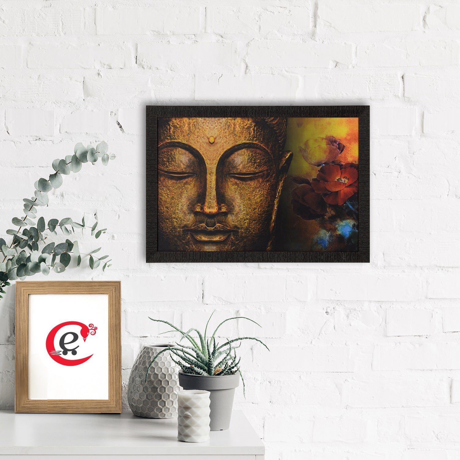 Spiritual Buddha Head Satin Matt Texture UV Art Painting Kafalo