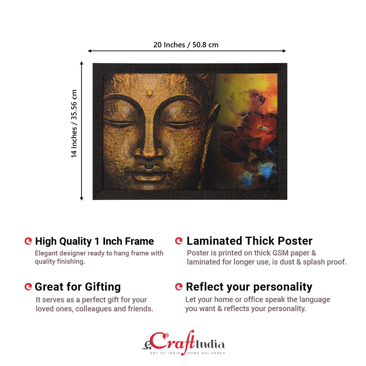 Spiritual Buddha Head Satin Matt Texture UV Art Painting Kafalo
