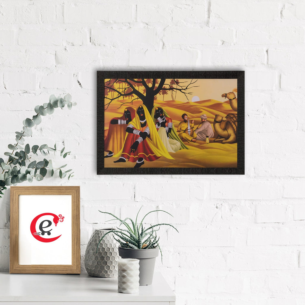 Village Scene Satin Matt Texture UV Art Painting Kafalo