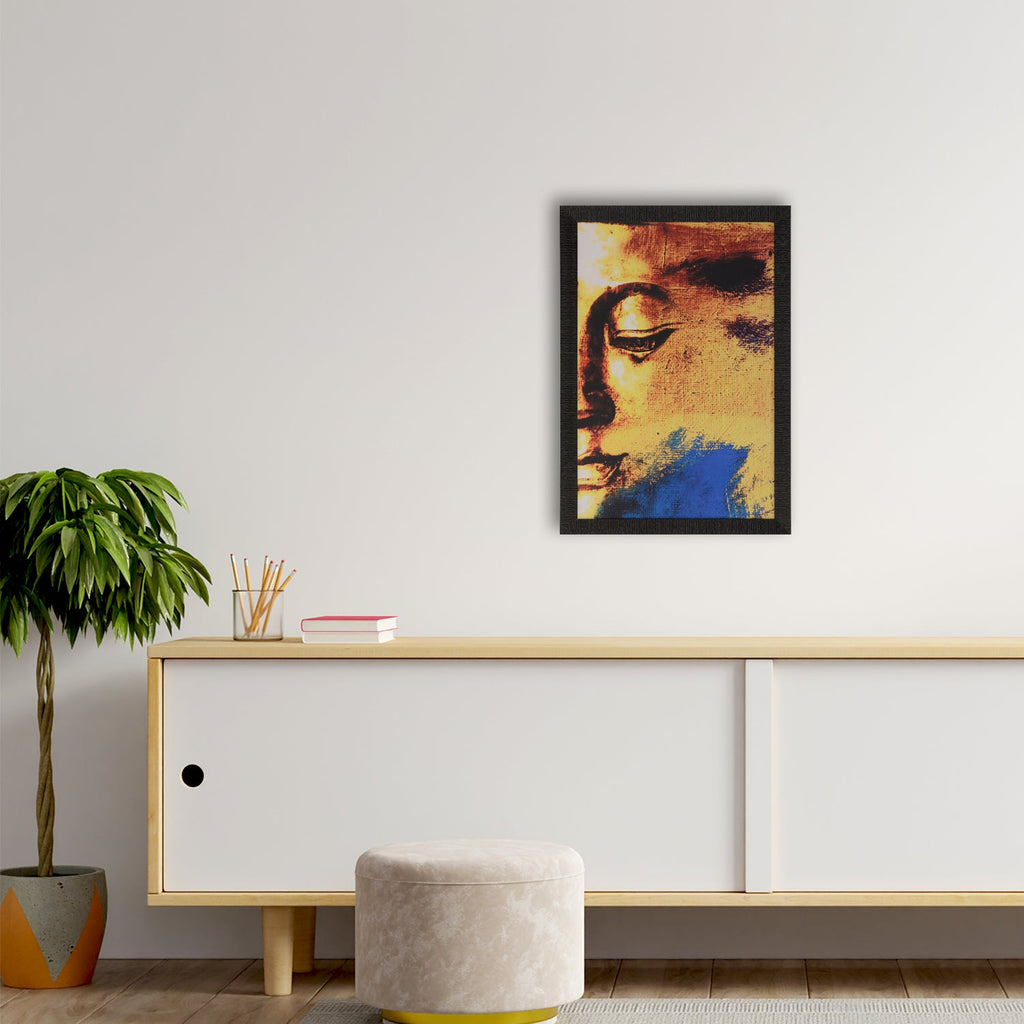 Lord Buddha Painting Digital Printed Abstract Religious Wall Art Kafalo