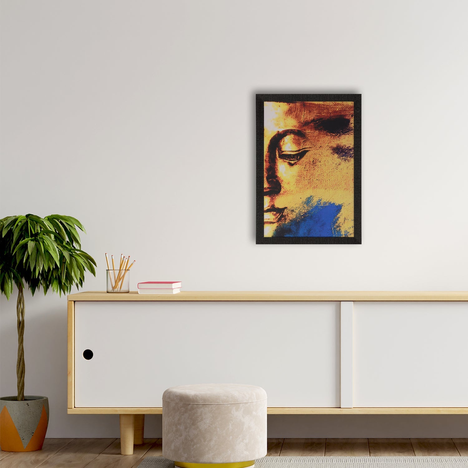 Lord Buddha Painting Digital Printed Abstract Religious Wall Art Kafalo